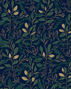 Modern Green Leafy Vine Pattern Rug