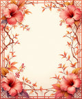 Coral Hibiscus Floral Garden Rug