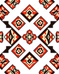 Bold Red Cream Geometric Diamond Rug