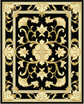 Elegant Black Gold Floral Manor Rug