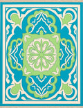 Azure Green Cream Floral Lattice Rug
