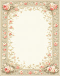 Vintage Floral Border Design Rug