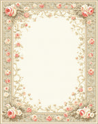 Vintage Floral Border Design Rug