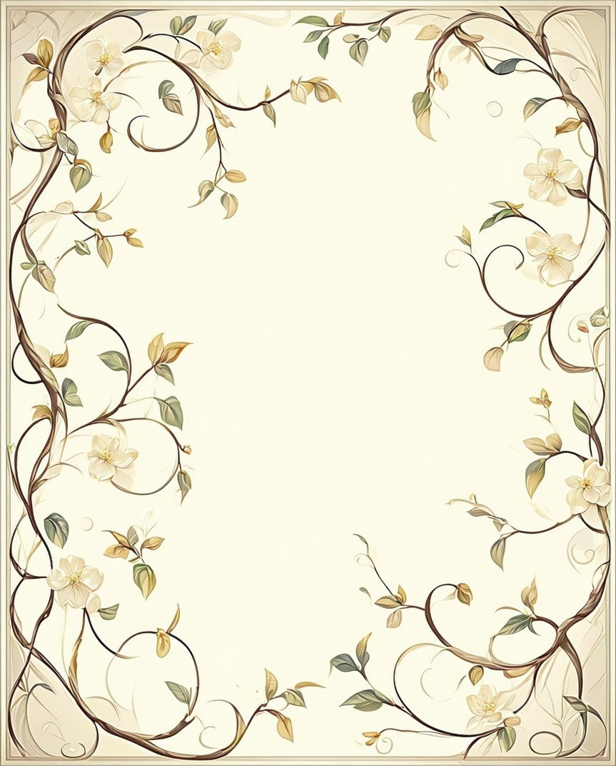 Vintage Floral Vine Scroll Rug