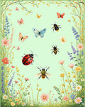 Whimsical Garden Insects And Butterflies Rug