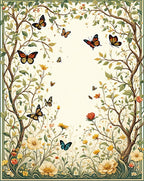 Whimsical Nature Butterfly Floral Pattern Rug