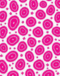Pink Oval Flower Pattern Design Rug