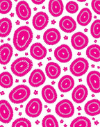 Pink Oval Flower Pattern Design Rug