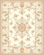 Elegant Floral Scroll Patterned Rug
