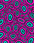 Vibrant Pink Teal Organic Forms Rug