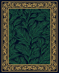 Green Botanical Gold Border Rug