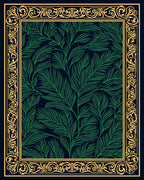 Green Botanical Gold Border Rug