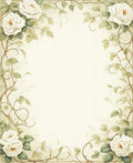Soft White Rose Vine Pattern Rug
