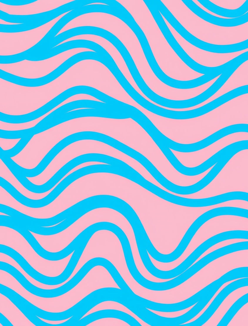 Bright Aqua Wavy Stripes Rug