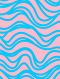 Bright Aqua Wavy Stripes Rug