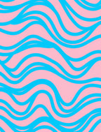 Bright Aqua Wavy Stripes Rug