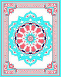 Bold Geometric Mandala Medallion Design Rug