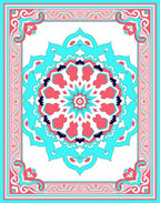Bold Geometric Mandala Medallion Design Rug