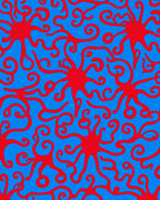 Crimson Swirl Bold Pattern Rug