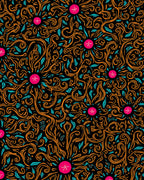 Whimsical Floral Swirls Pattern Rug