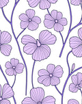 Delicate Purple Floral Vine Pattern Rug