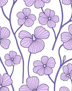 Delicate Purple Floral Vine Pattern Rug