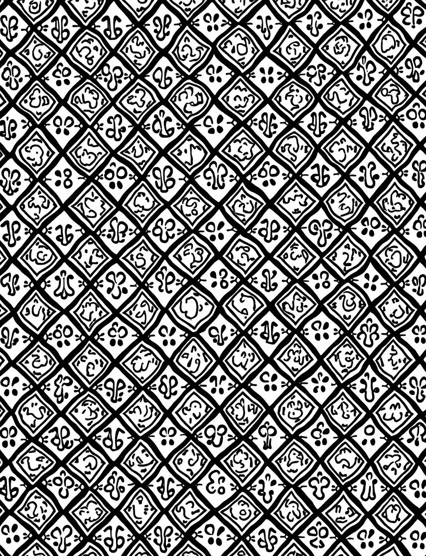 Geometric Floral Diamond Pattern Rug