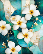 White Gold Floral Watercolor Rug