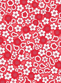 Crimson White Floral Medley Rug