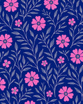 Pink Floral Vine Pattern Rug
