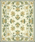 Elegant Floral Garden Scroll Pattern Rug