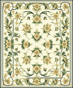 Elegant Floral Garden Scroll Pattern Rug