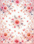 Delicate Pink Floral Swirl Pattern Rug
