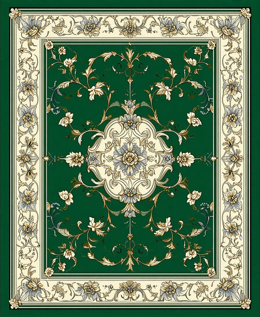 Grand Floral Green Ornament Rug