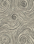 Swirl Pattern Black Cream Abstract Lines Rug