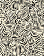 Swirl Pattern Black Cream Abstract Lines Rug