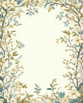 Whimsical Floral Branch Pattern Rug