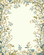 Whimsical Floral Branch Pattern Rug