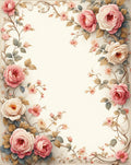 Vintage Rose Floral Swirl Pattern Rug