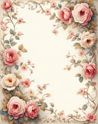 Vintage Rose Floral Swirl Pattern Rug