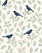 Birds And Delicate Floral Branches Rug