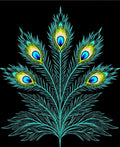 Turquoise Peacock Feather Pattern Design Rug