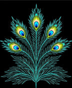 Turquoise Peacock Feather Pattern Design Rug