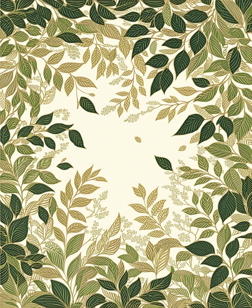 Green Leafy Vine Pattern Rug