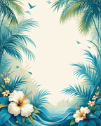 Tropical Paradise Floral Wave Design Rug
