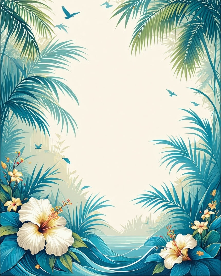 Tropical Paradise Floral Wave Design Rug