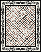 Geometric Floral Bird Patterned Rug