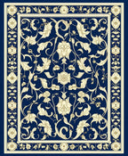 Ornate Floral Vine Pattern Rug