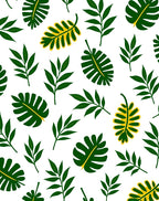 Tropical Leaf Pattern With Yellow Accents Rug