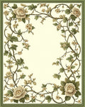 Elegant Floral Vine Scroll Design Rug